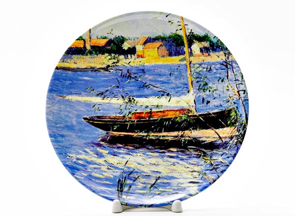 Декоративная тарелка Кайботт Гюстав Якорная лодка на Сене в Аржантее