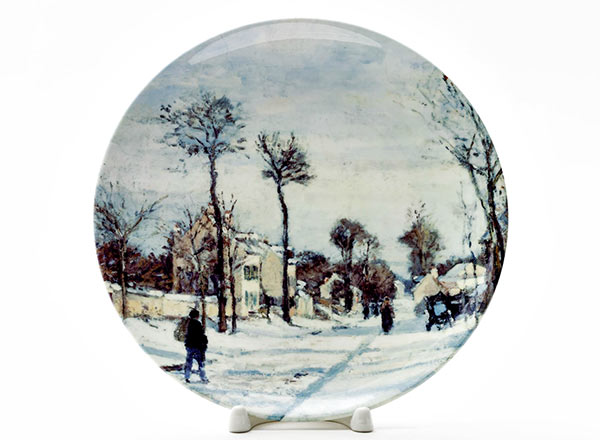 Декоративная тарелка Писсарро Камиль Снег в Лувесьене