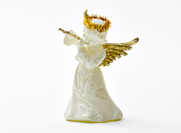 Елочная игрушка Ангелочек с флейтой