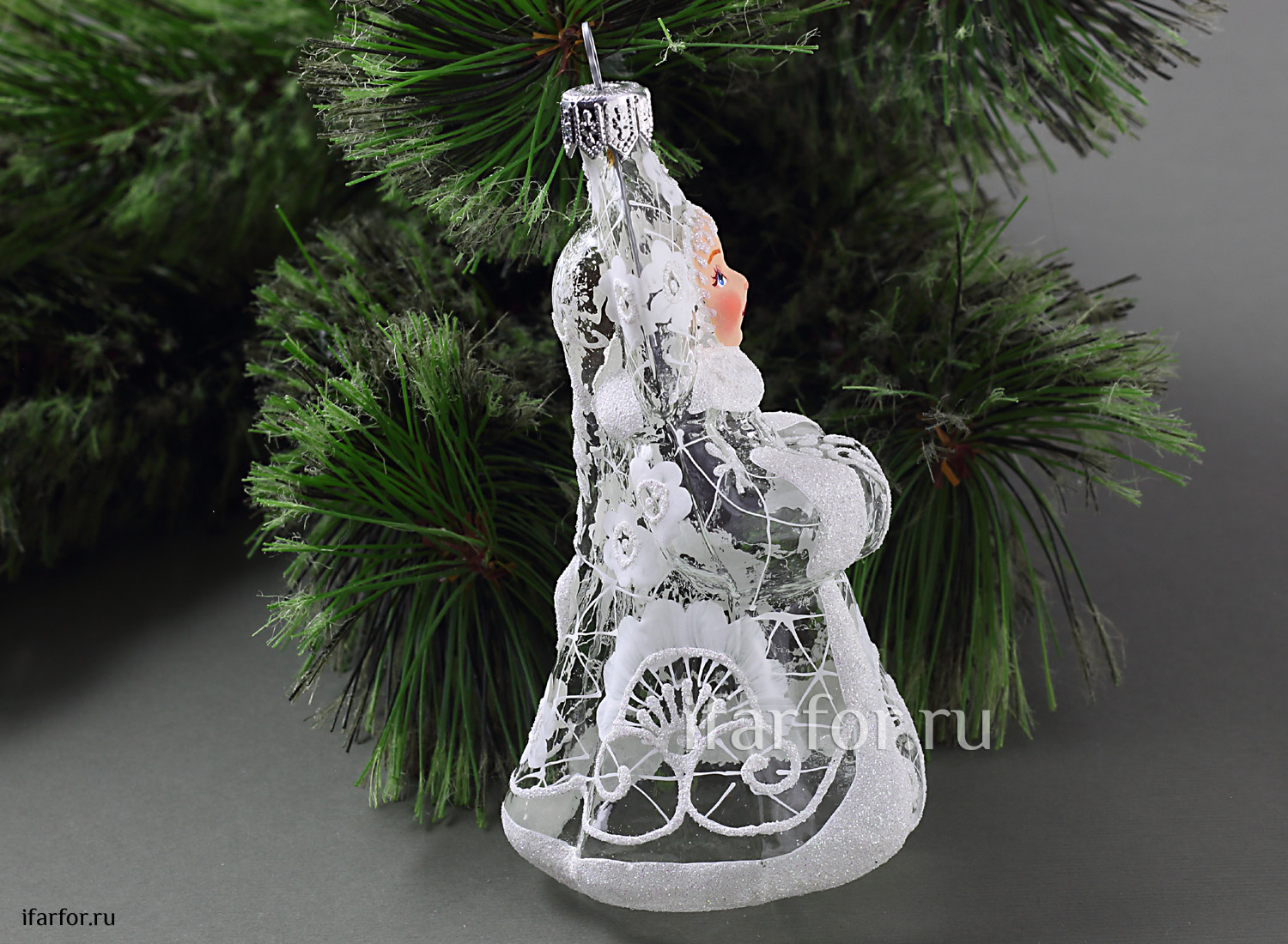 Елочная игрушка Ариэль Снегурочка Морозные узоры
