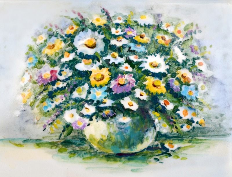 Плакетка «Отчий дом (букет)» Керамика. 145 x 20 мм.