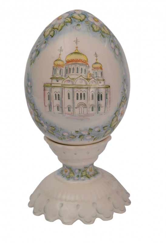 Яйцо пасхальное сувенирное «Христос Воскресе (лето)» Керамика. 145 x 315 мм.