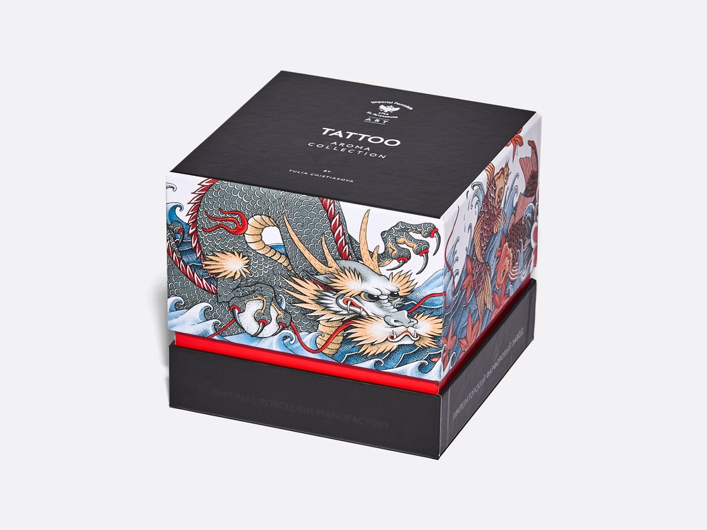 Подарочный набор «Tattoo Dragon (Татуировка Дракон) аромат Загадочный лес» Толстостенный костяной фарфор