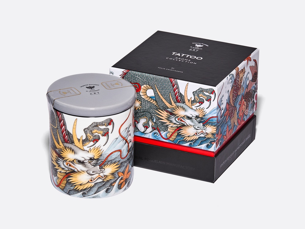 Подарочный набор «Tattoo Dragon (Татуировка Дракон) аромат Загадочный лес» Толстостенный костяной фарфор