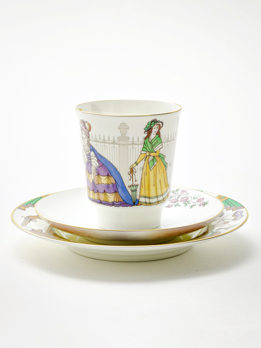 Комплект трехпредметный «Опера. Пиковая дама» 1/3 Форма: Майская. Тонкостенный костяной фарфор. 165 мл.