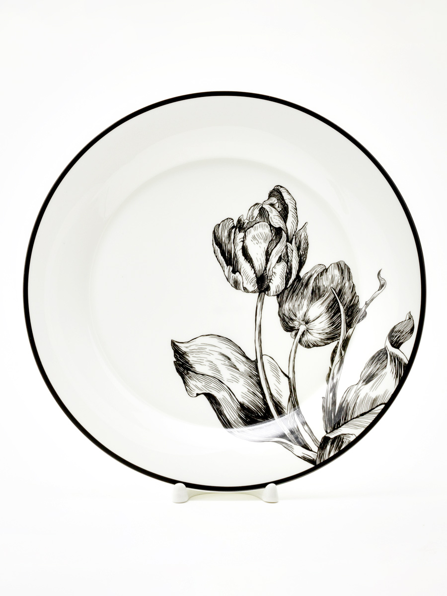 Тарелка плоская «Волшебный сад VIII» Костяной фарфор. 260 мм.