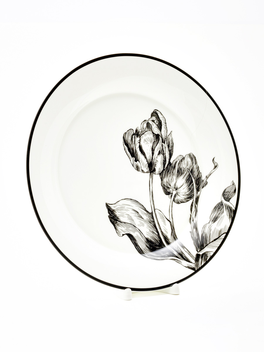 Тарелка плоская «Волшебный сад VIII» Костяной фарфор. 260 мм.