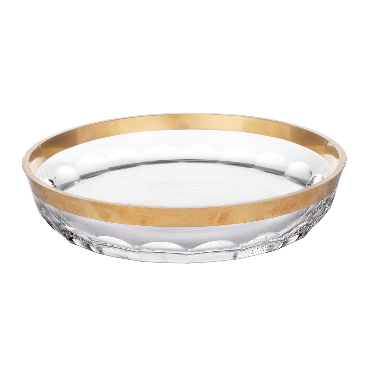 Ваза для конфет «Прозрачный с золотом» Форма: Джесси. Стекло. 210 мм.