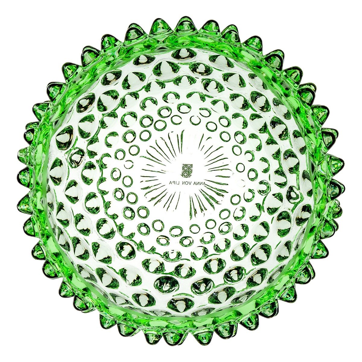 Ваза для конфет «Светло-зелёный» Форма: Hobnail Tapas. Стекло. 115 x 70 мм.