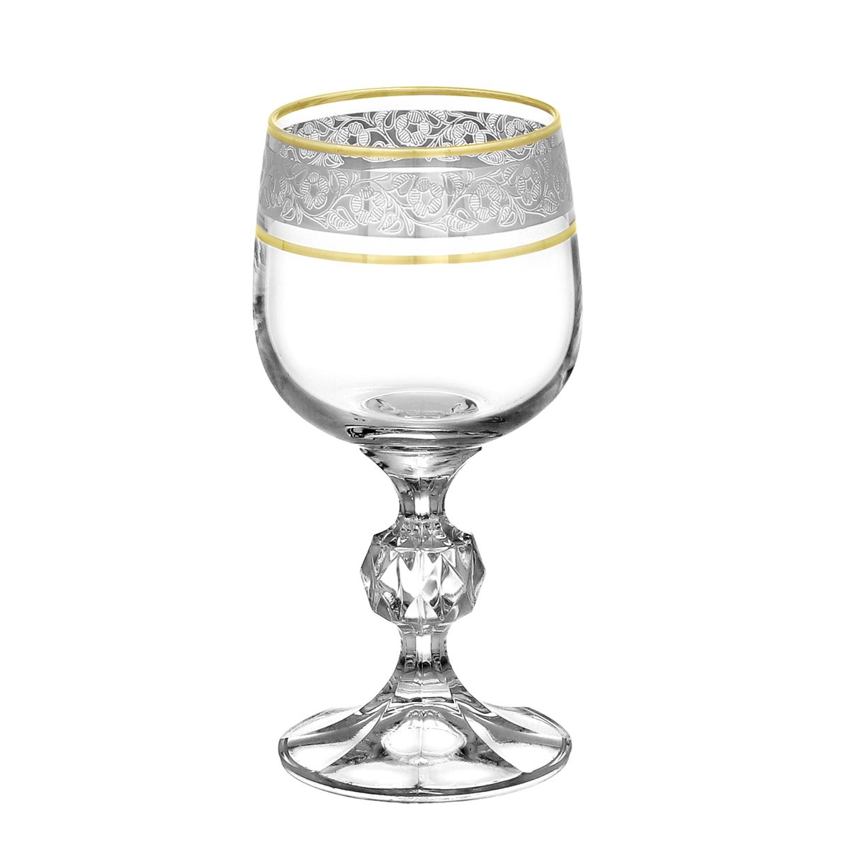 Набор бокалов «Платина с золотом» Форма: Клаудия. Стекло. 150 мл.