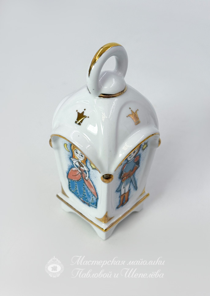 Елочная игрушка «Фонарик классический» Фарфор. 55 x 110 мм.
