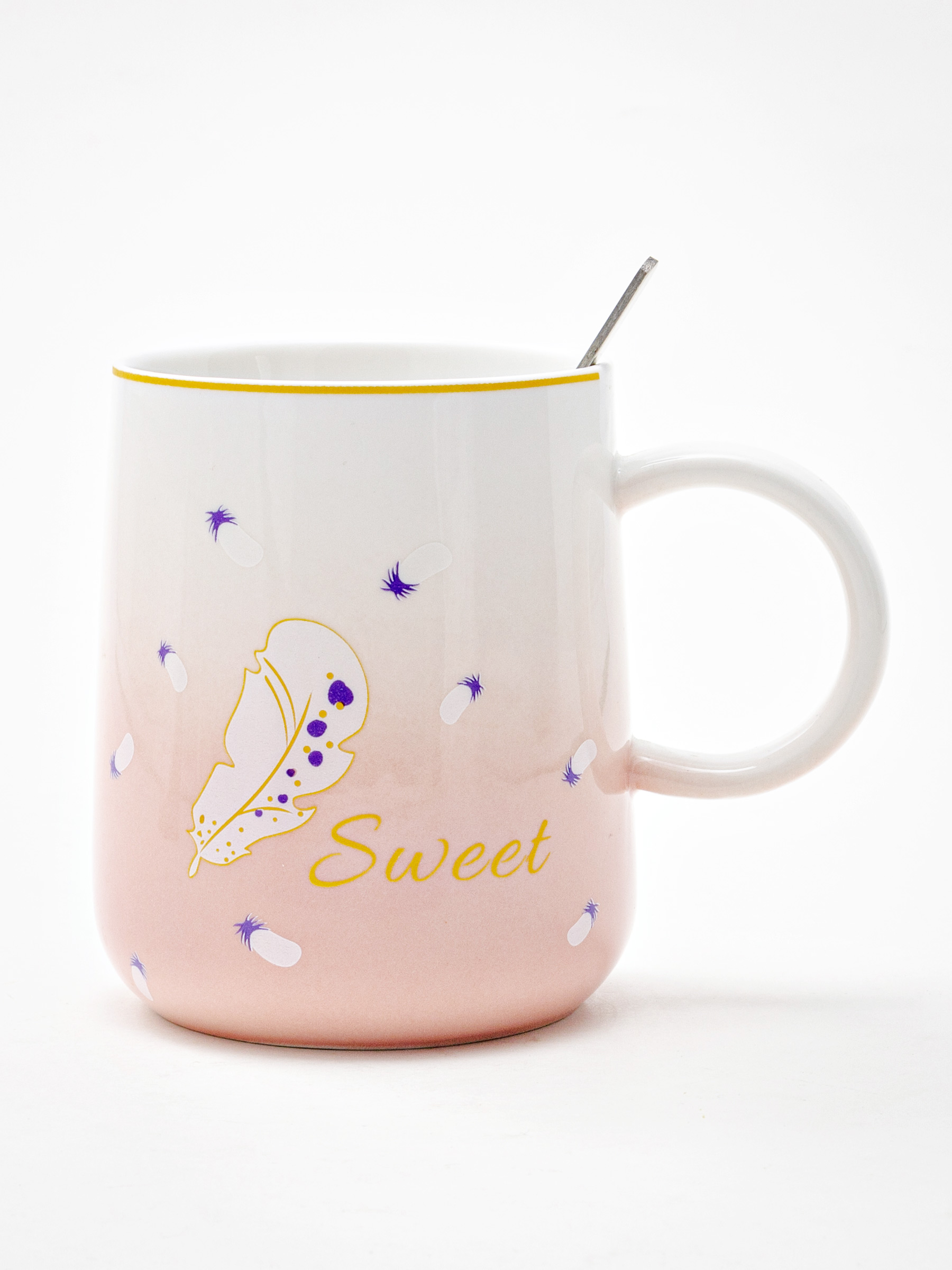 Кружка с ложкой «Sweet 2» 1/2 Форма: Royal Classics. Керамика. 450 мл.