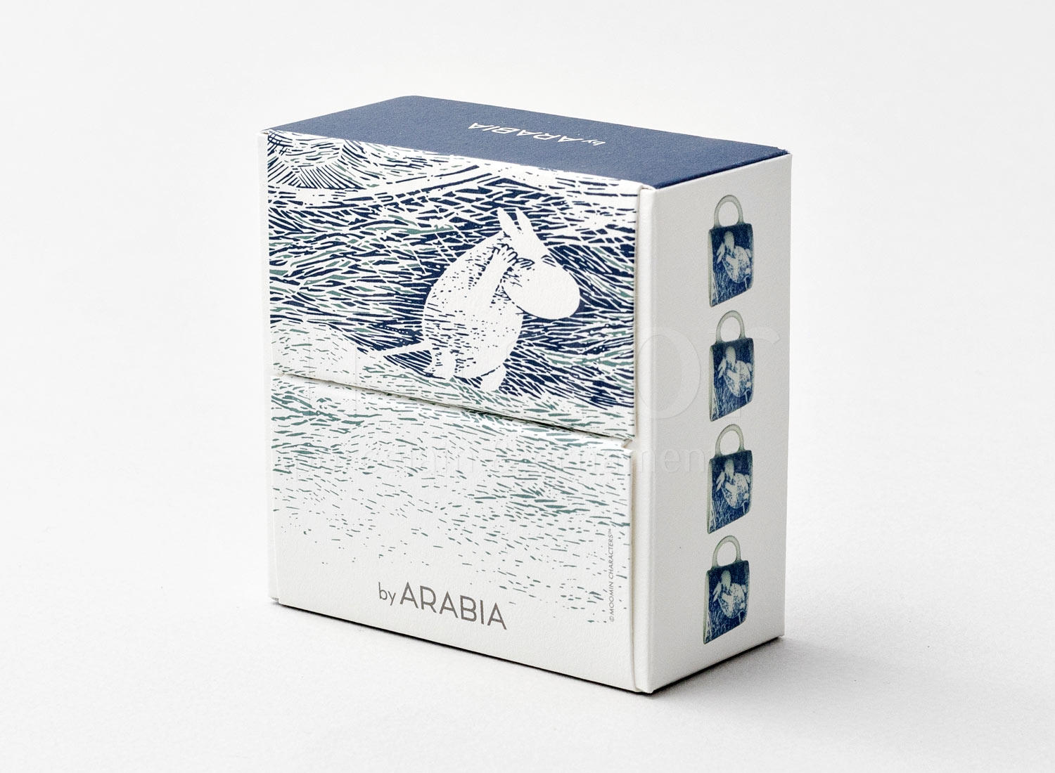 Набор мини кружек Снежная буря 12мл Arabia MOOMIN (4шт)