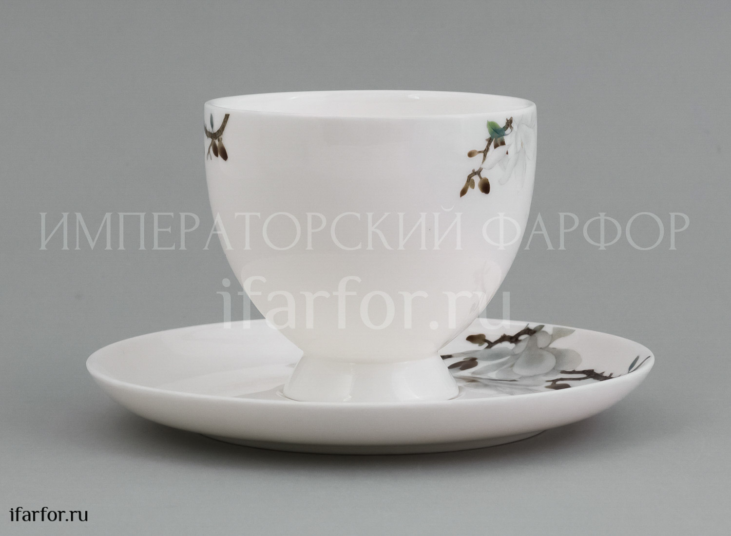 Чашка с блюдцем чайная Магнолия 1/2 Royal Aurel