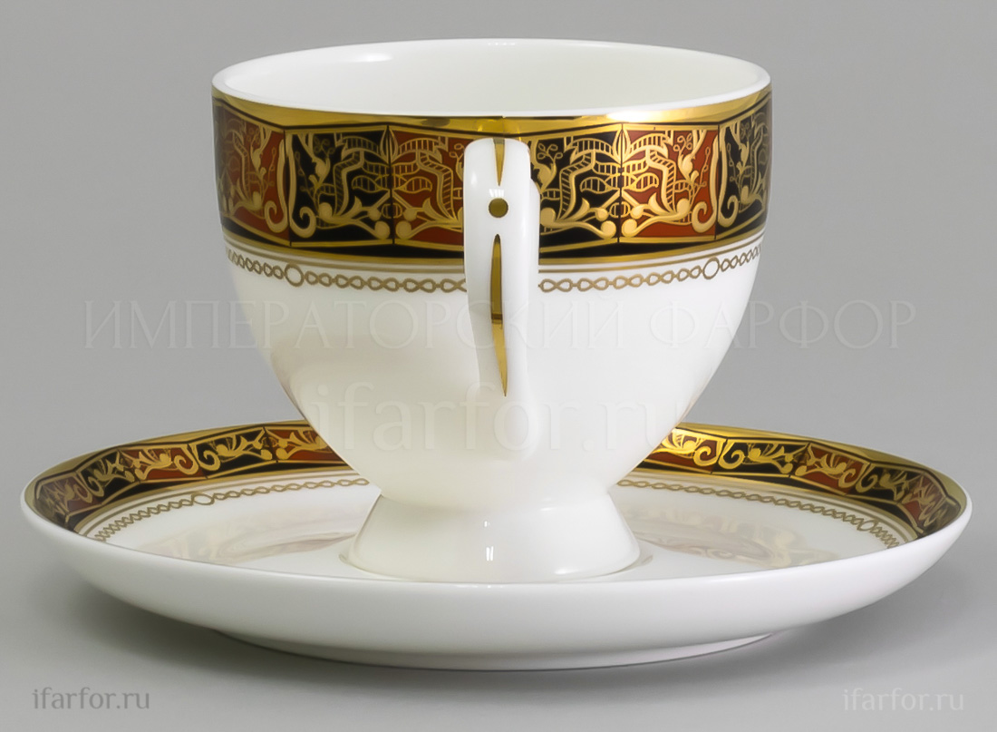 Чашка с блюдцем чайная Дерби 1/2 Royal Aurel