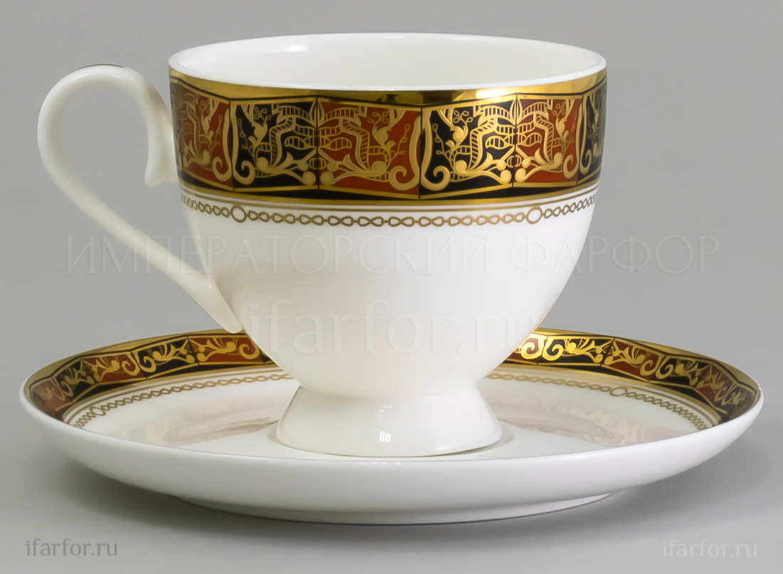 Чашка с блюдцем чайная Дерби 1/2 Royal Aurel