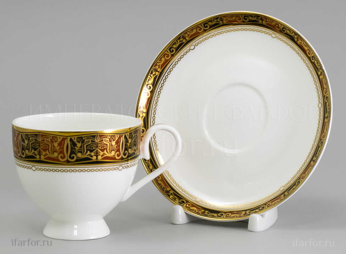 Чашка с блюдцем чайная Дерби 1/2 Royal Aurel
