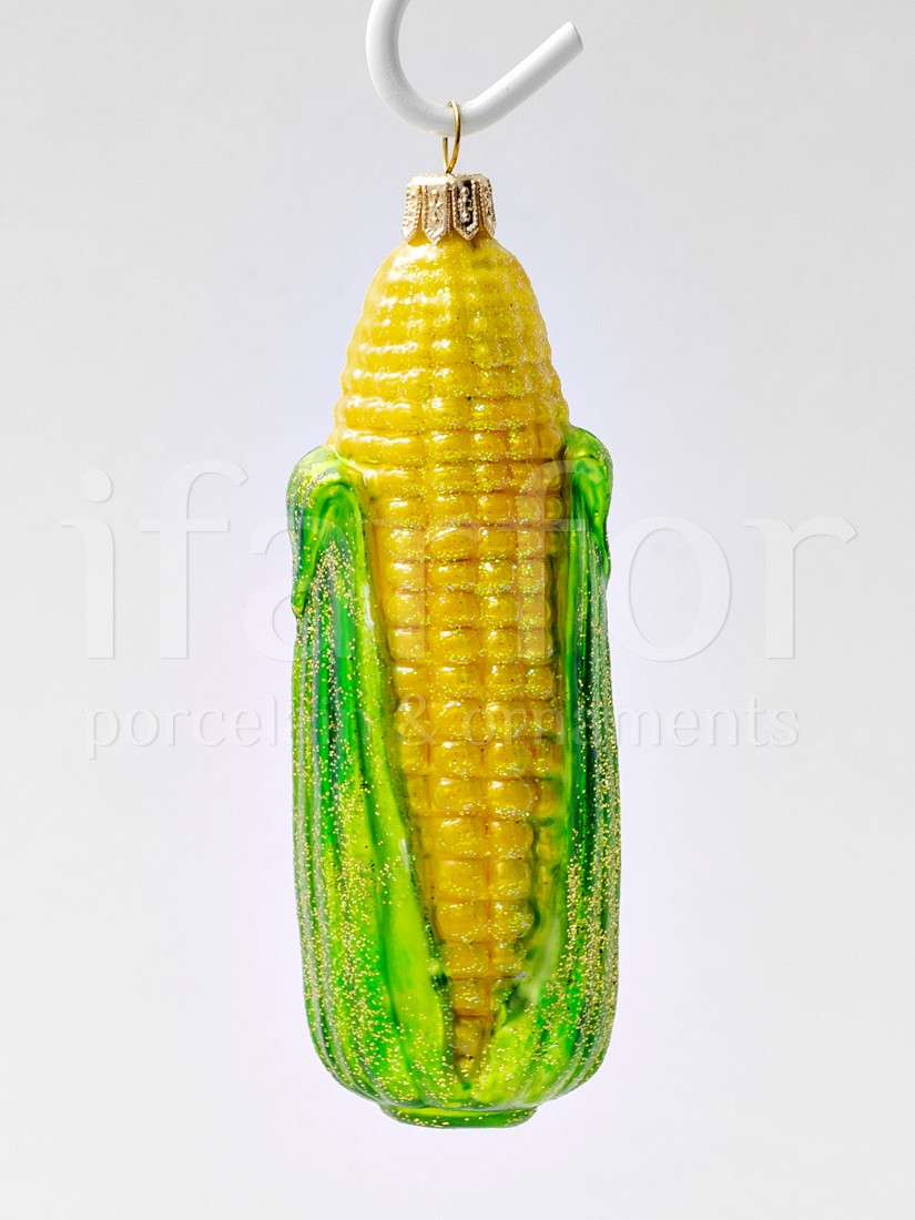 Елочная игрушка «Кукуруза» Стекло. 40 x 125 мм.