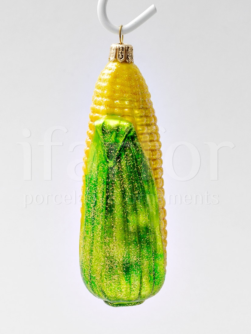 Елочная игрушка «Кукуруза» Стекло. 40 x 125 мм.