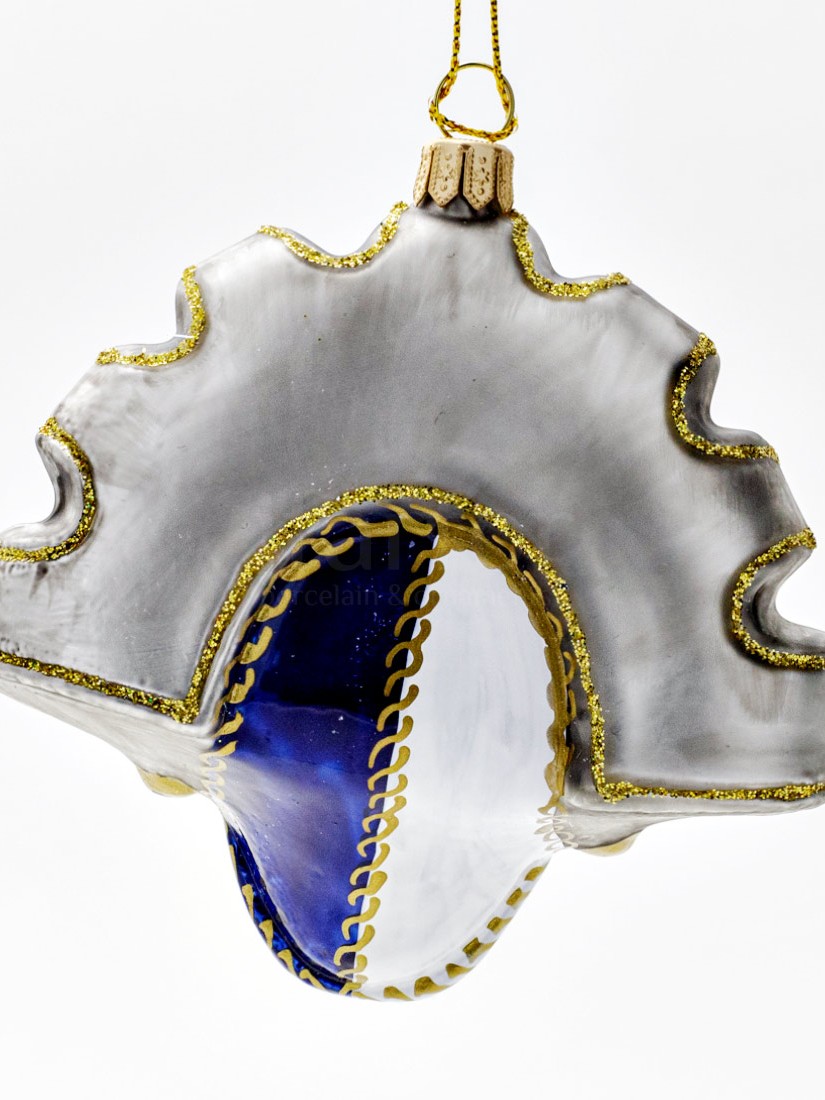 Елочная игрушка «Венецианская маска» Стекло. 95 x 105 мм.