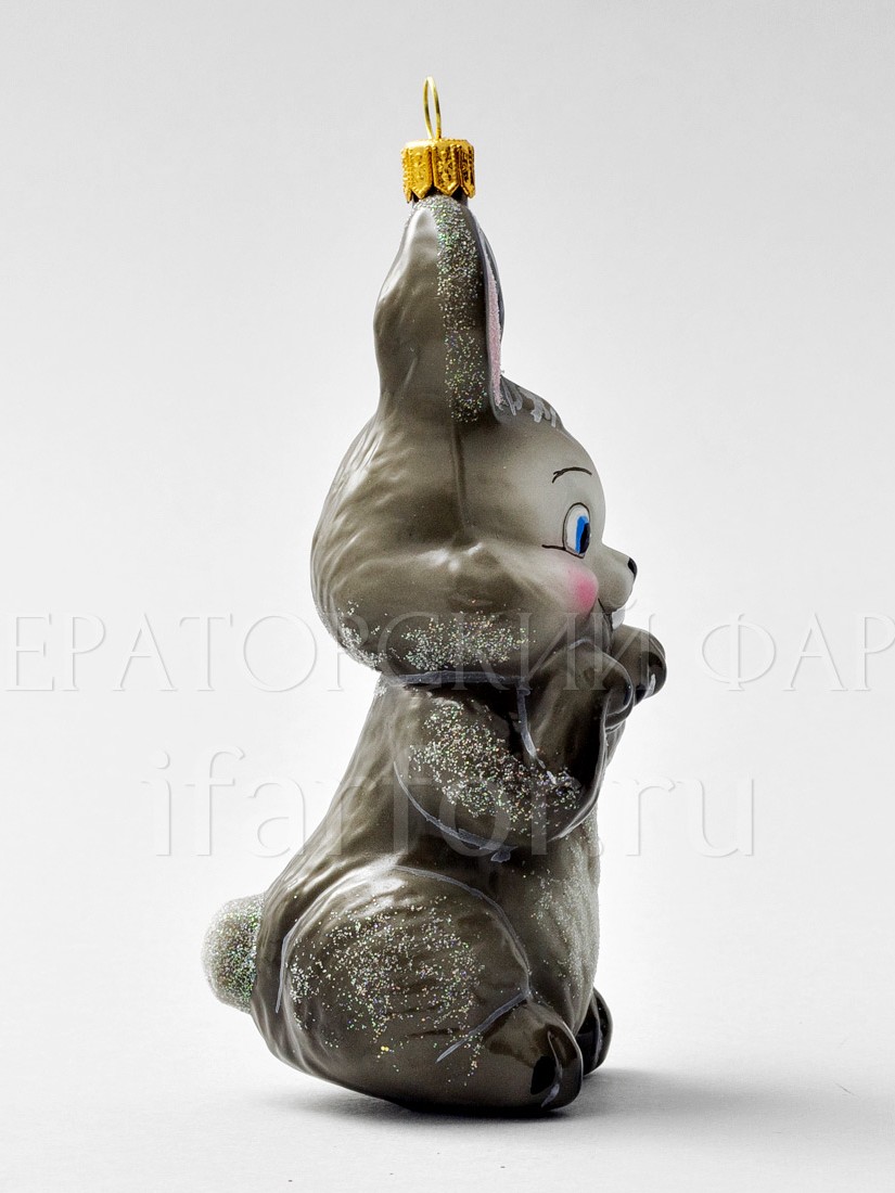 Елочная игрушка «Заяц» Стекло. 135 мм.