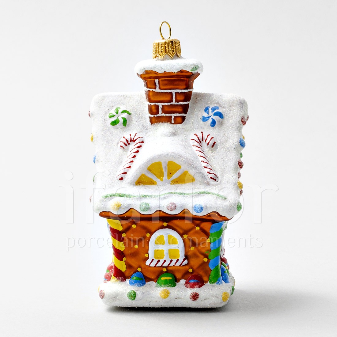Елочная игрушка «Пряничный домик» Стекло. 85 x 130 мм.