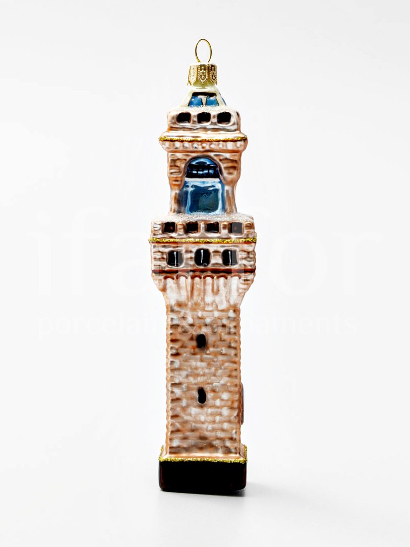 Елочная игрушка «Башня Palazzo Vecchio» Стекло. 155 мм.