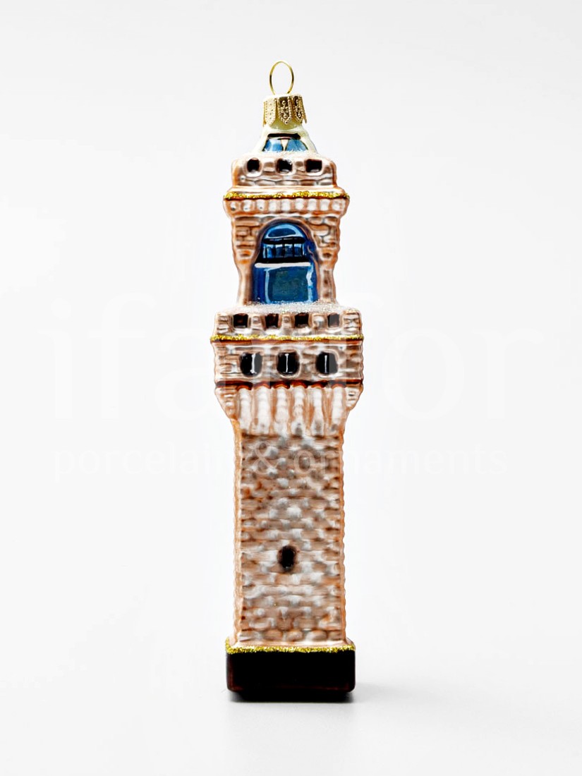 Елочная игрушка «Башня Palazzo Vecchio» Стекло. 155 мм.