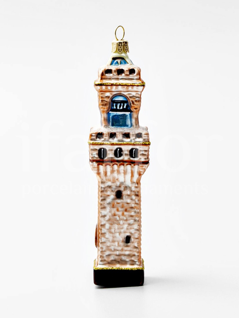 Елочная игрушка «Башня Palazzo Vecchio» Стекло. 155 мм.