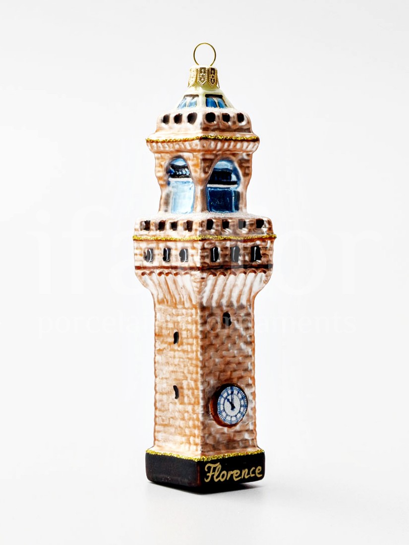 Елочная игрушка «Башня Palazzo Vecchio» Стекло. 155 мм.