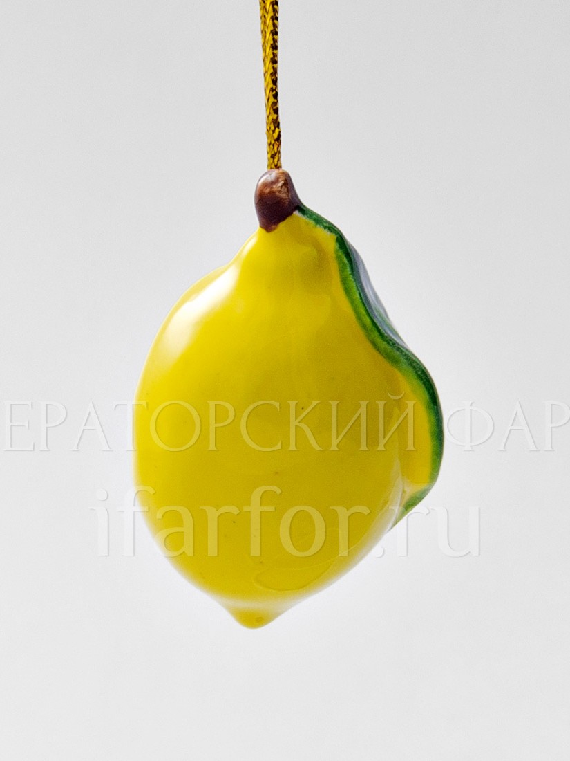 Елочная игрушка «Лимон мини» Форма: Лимон мини. Майолика. 35 x 55 мм.