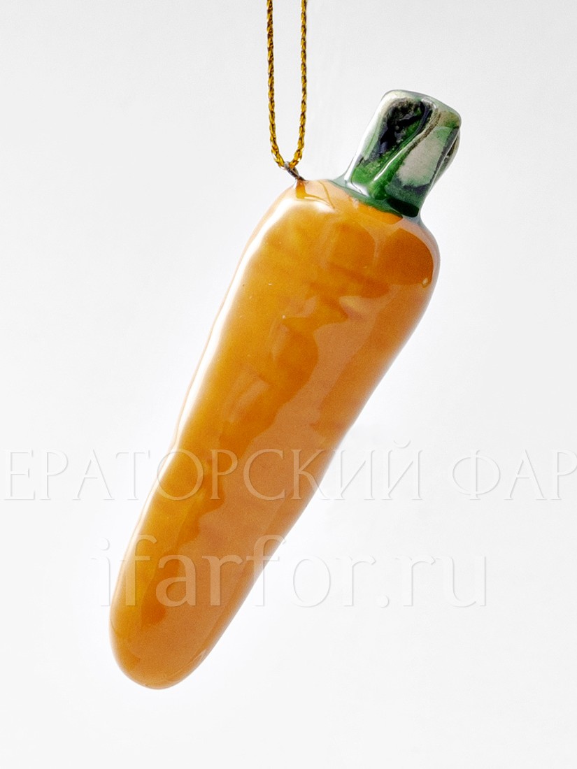 Елочная игрушка «Морковь мини» Форма: Морковь мини. Майолика. 25 x 85 мм.