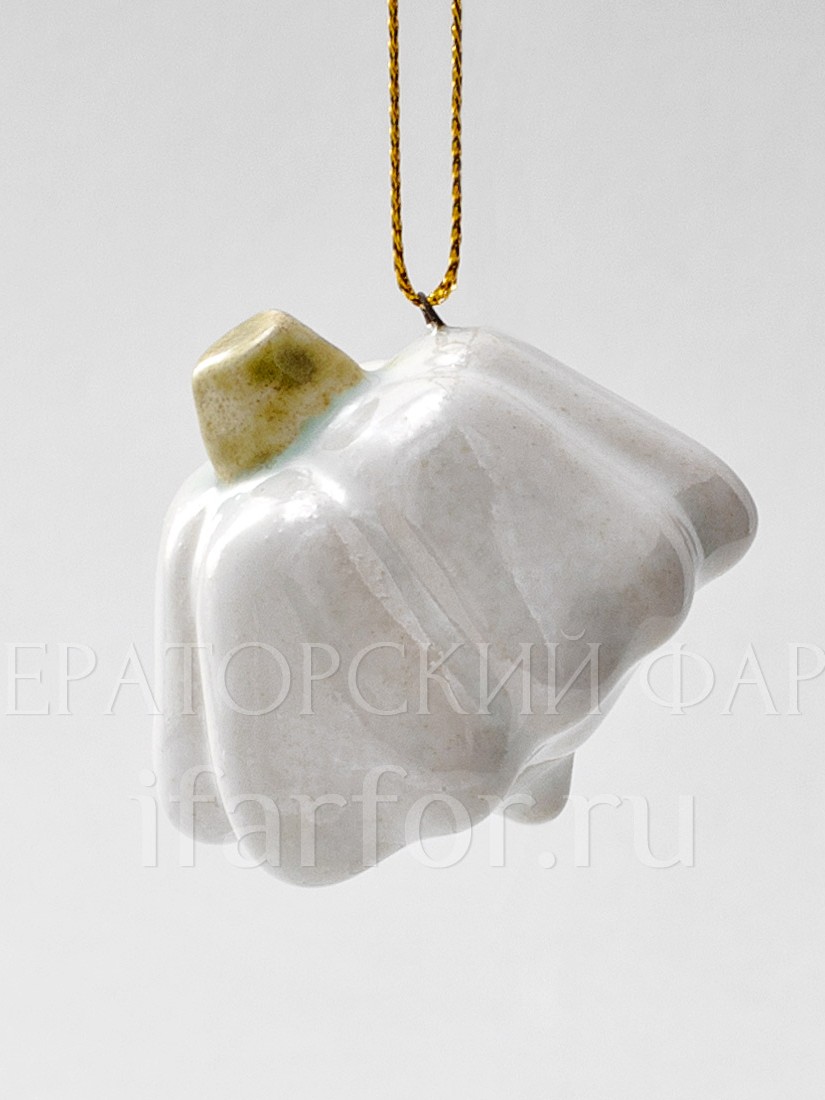 Елочная игрушка «Патиссон мини» Форма: Патиссон мини. Майолика. 55 x 45 мм.