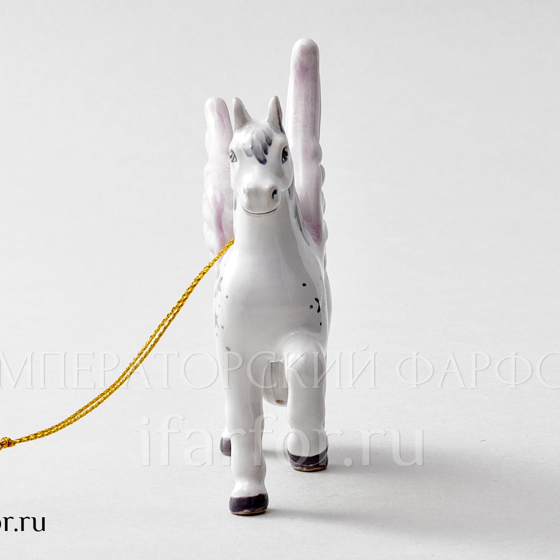 Елочная игрушка «Пегас» Форма: Пегас. Майолика. 95 x 100 мм.