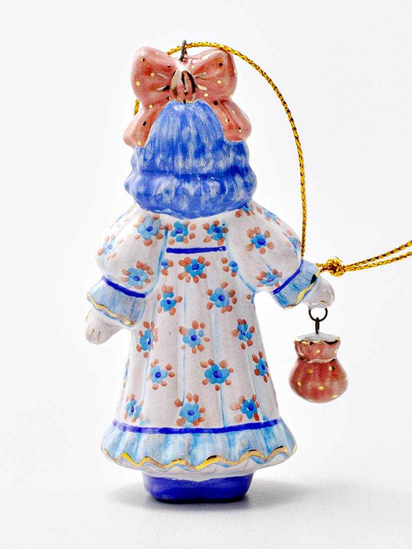 Елочная игрушка «Золотой ключик. Мальвина» Майолика. 50 x 90 мм.