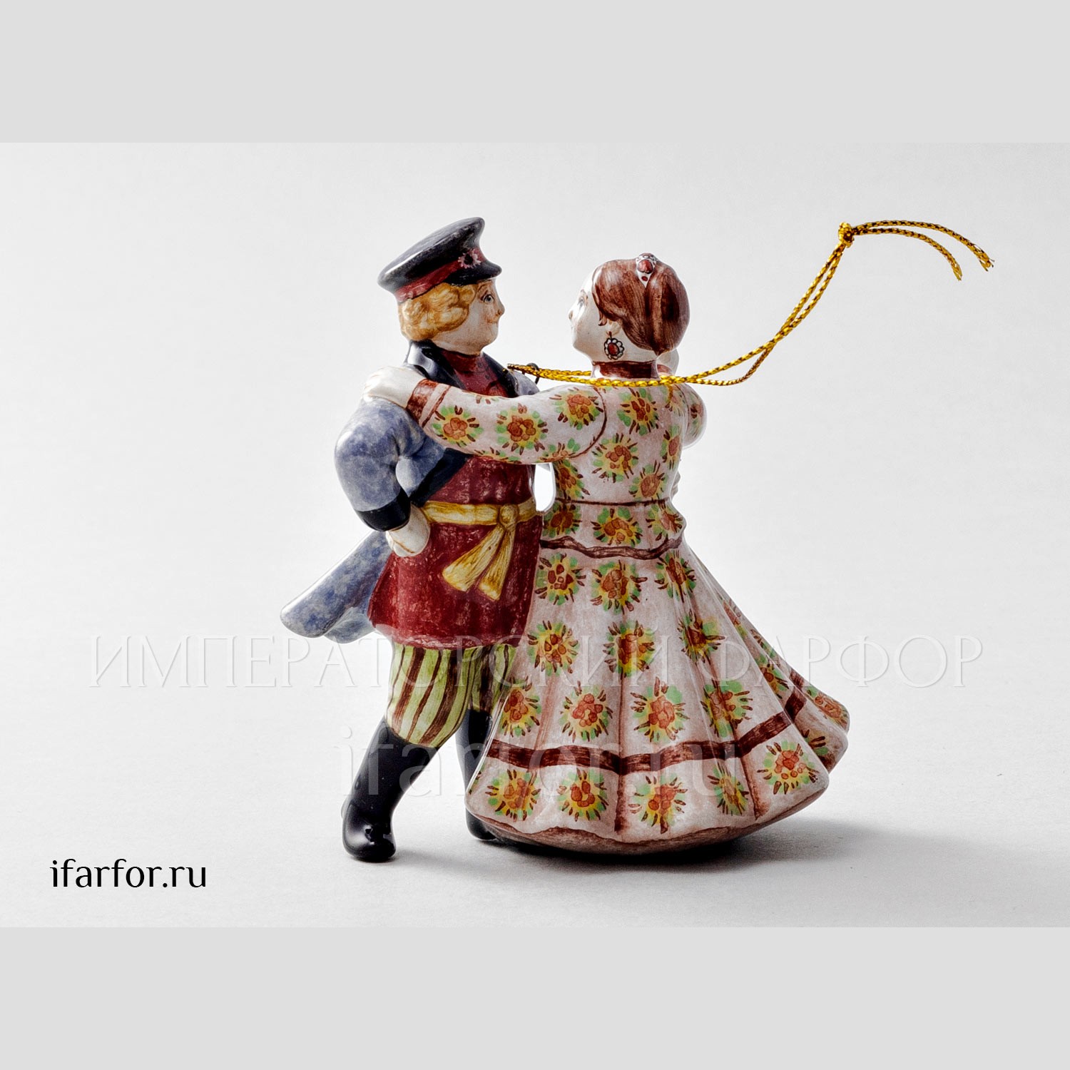 Елочная игрушка «Кадриль» Форма: Кадриль. Майолика. 75 x 90 мм.