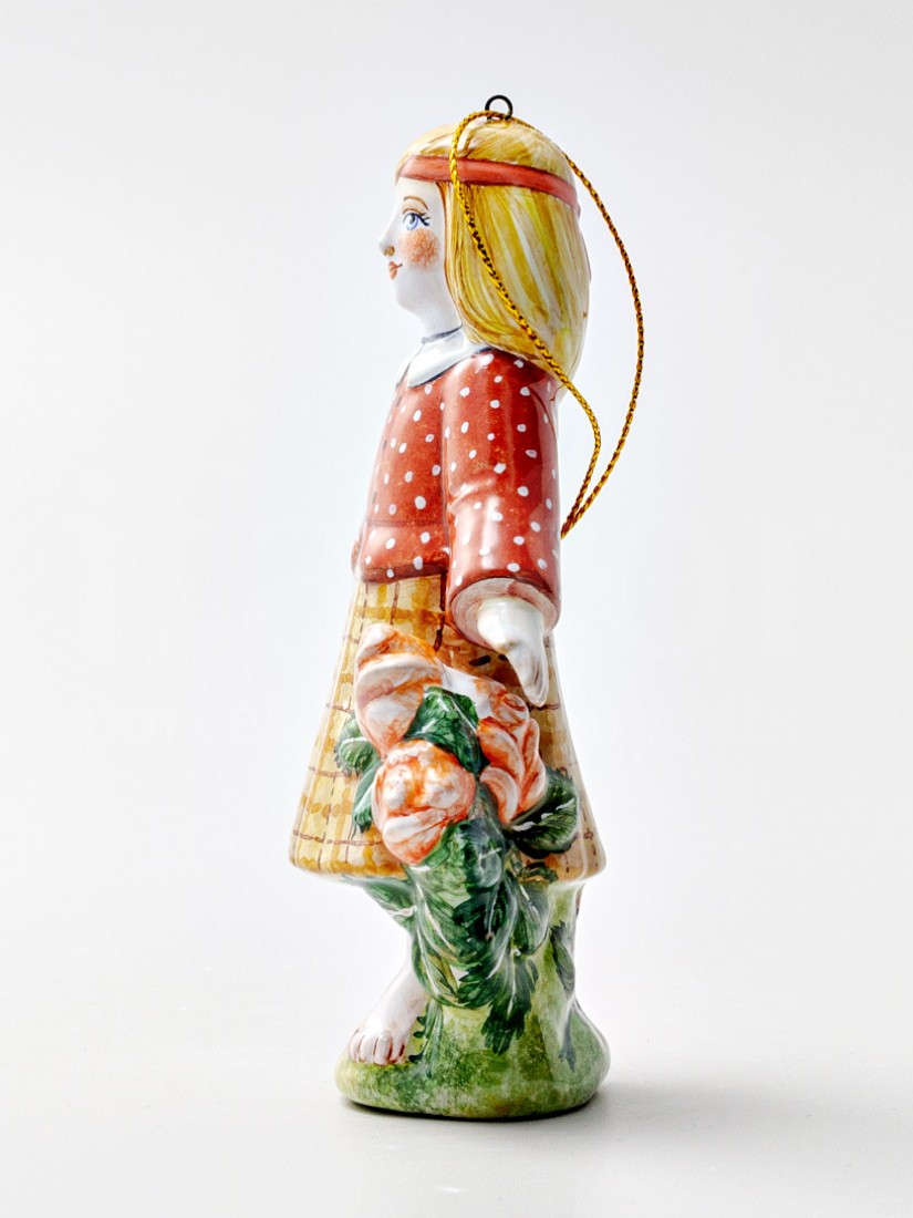 Елочная игрушка «Герда» Форма: Герда. Майолика. 75 x 130 мм.