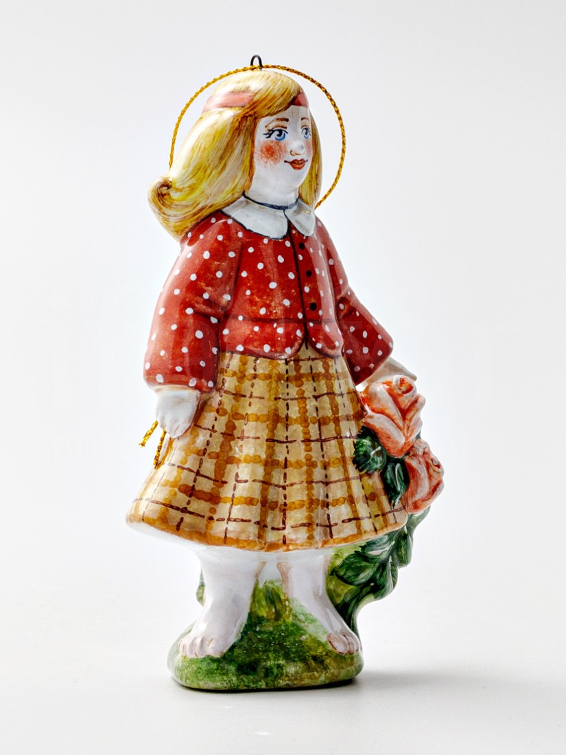 Елочная игрушка «Герда» Форма: Герда. Майолика. 75 x 130 мм.
