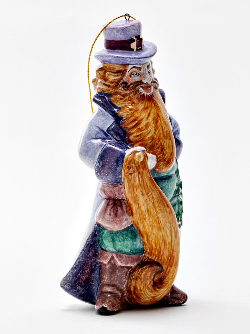 Елочная игрушка «Золотой ключик. Карабас Барабас» Майолика. 85 x 140 мм.