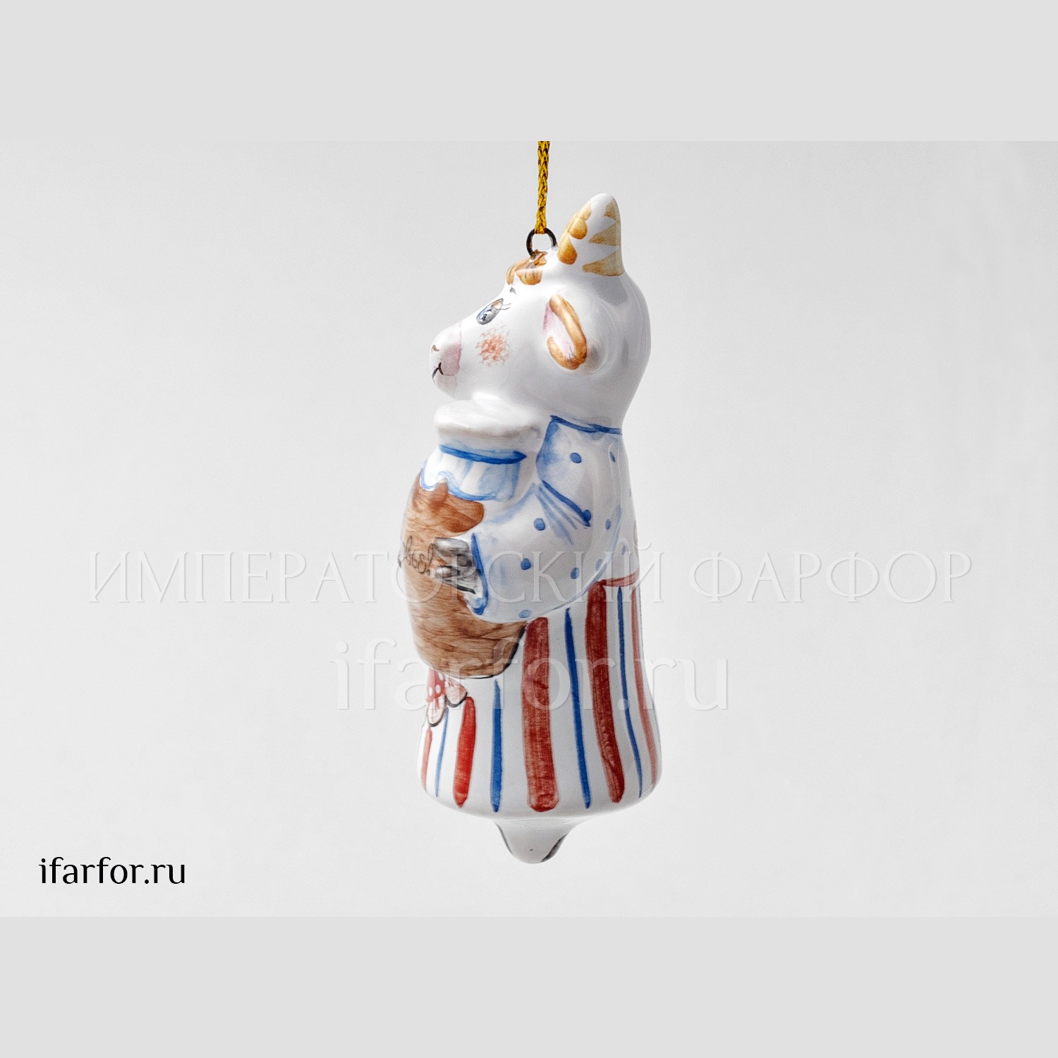 Елочная игрушка «Корова На здоровье» Форма: Корова На здоровье. Майолика. 40 x 80 мм.