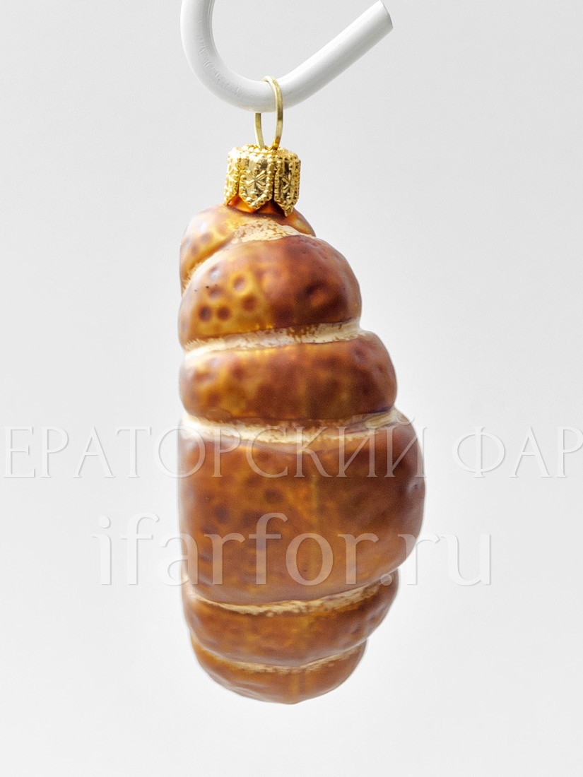 Елочная игрушка «Круассан» Стекло. 85 мм.