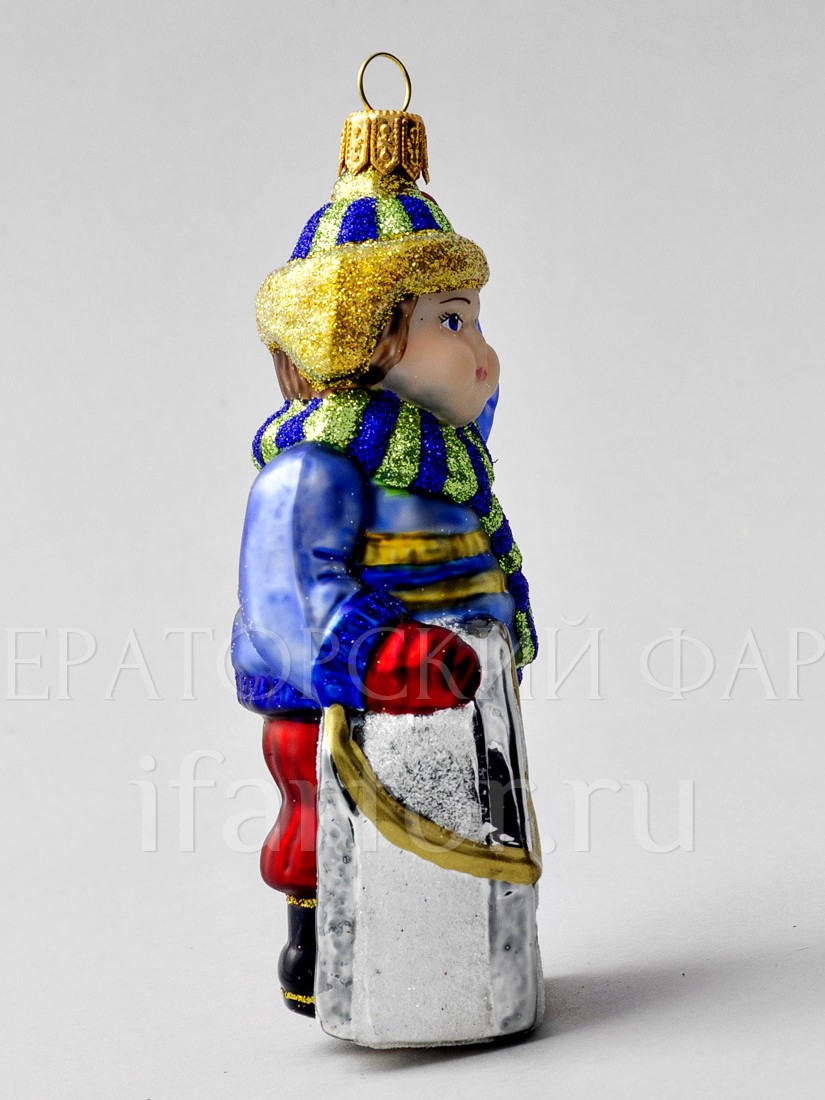 Елочная игрушка «Кай» Форма: Кай. Стекло. 80 x 122 мм.