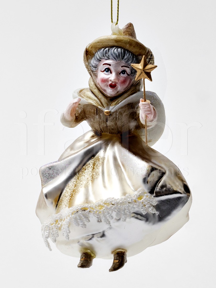 Елочная игрушка «Фея» Форма: Фея. Стекло. 93 x 123 мм.