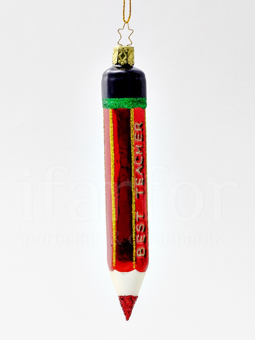 Елочная игрушка «Карандаш желаний» Стекло. 25 x 165 мм.