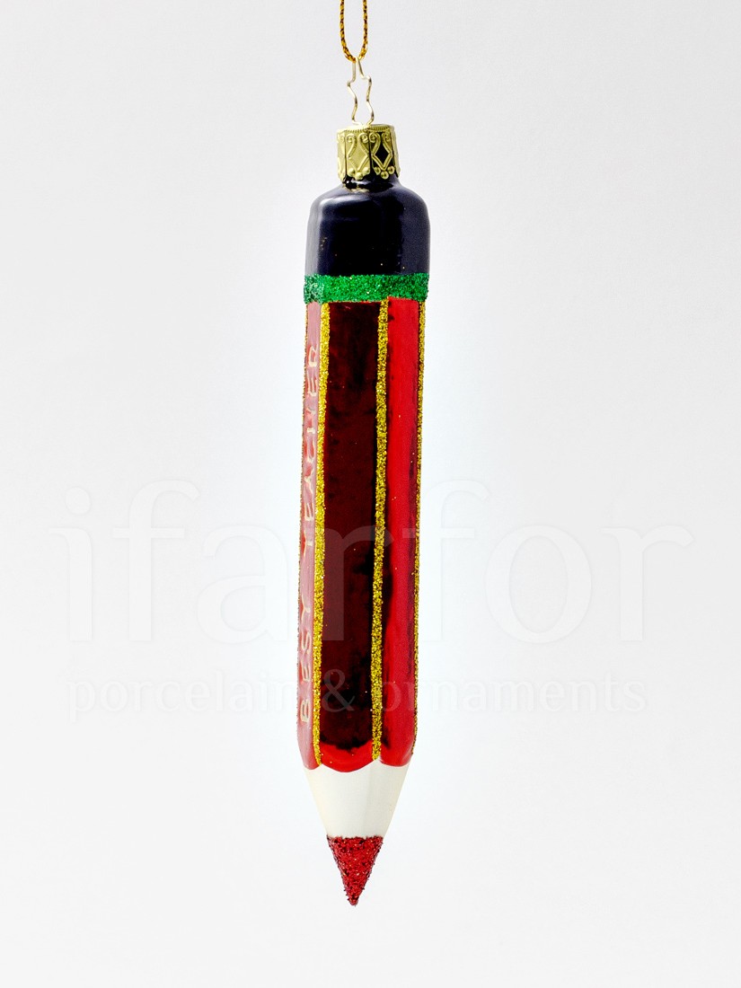 Елочная игрушка «Карандаш желаний» Стекло. 25 x 165 мм.
