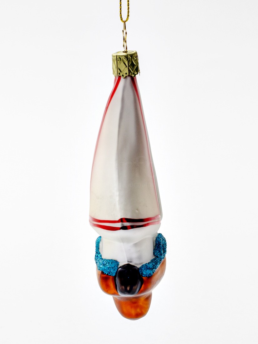 Елочная игрушка «Парусник» Стекло. 80 x 130 мм.