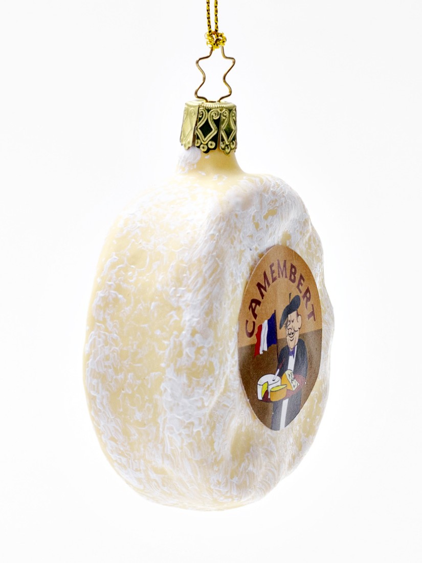 Елочная игрушка «Сыр Camembert» Стекло. 75 x 100 мм.