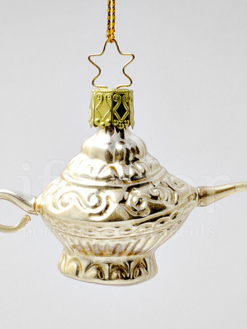 Елочная игрушка «Волшебная лампа Аладдина» Стекло. 56 мм.