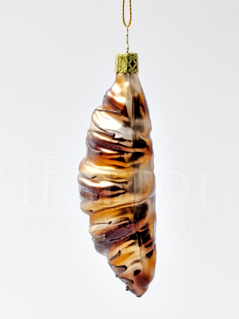 Елочная игрушка «Круассан» Стекло. 55 x 135 мм.
