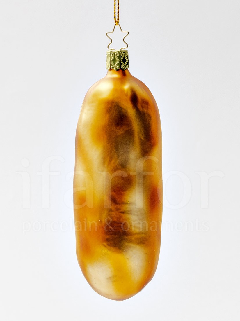 Елочная игрушка «Батон» Стекло. 50 x 140 мм.